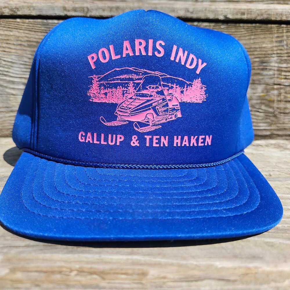Vintage Polaris Indy Snowmobile Rope Trucker Hat